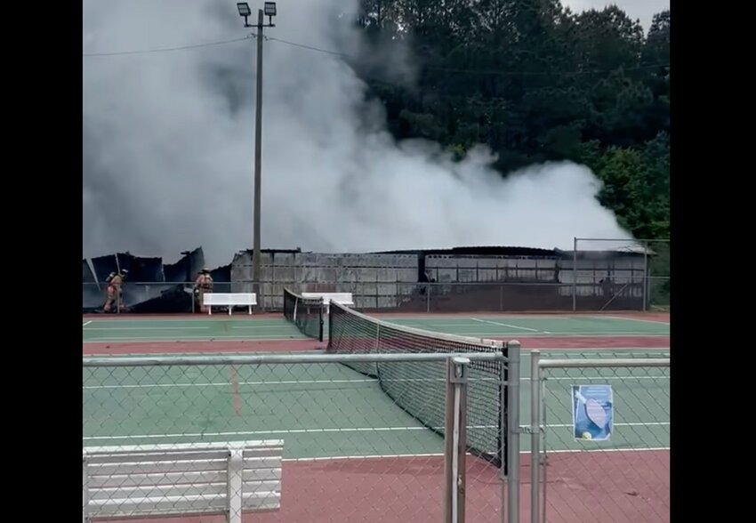 A fire at the Philadelphia Country Club on Friday destroyed a cart house.