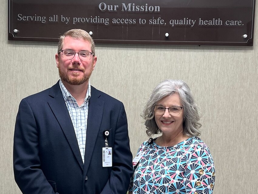 Neshoba General CEO Lee McCall and Director of Quality and Risk Management Tracey James