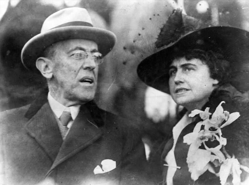 Circa 1916: The 28th President of the United States Woodrow Wilson (1856 - 1924).