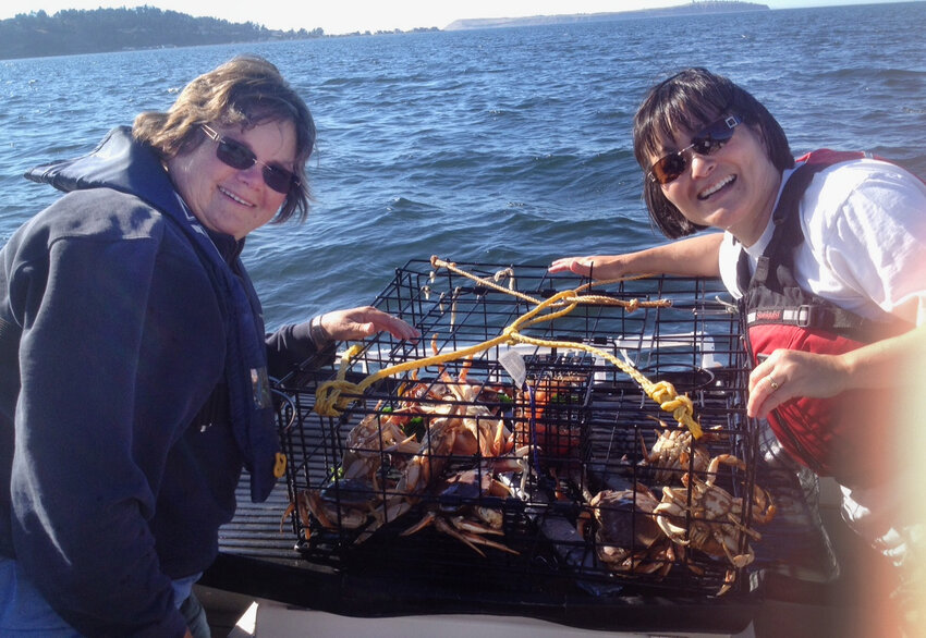 Terwoerds (right) out crabbing with her wife.