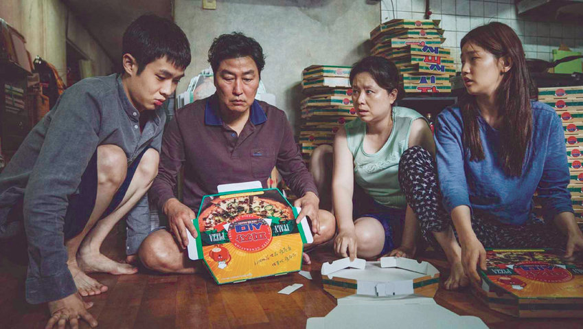 The destitute Kim family scrambles to make ends meet in Bong Joon-ho&rsquo;s &ldquo;Parasite.&rdquo;