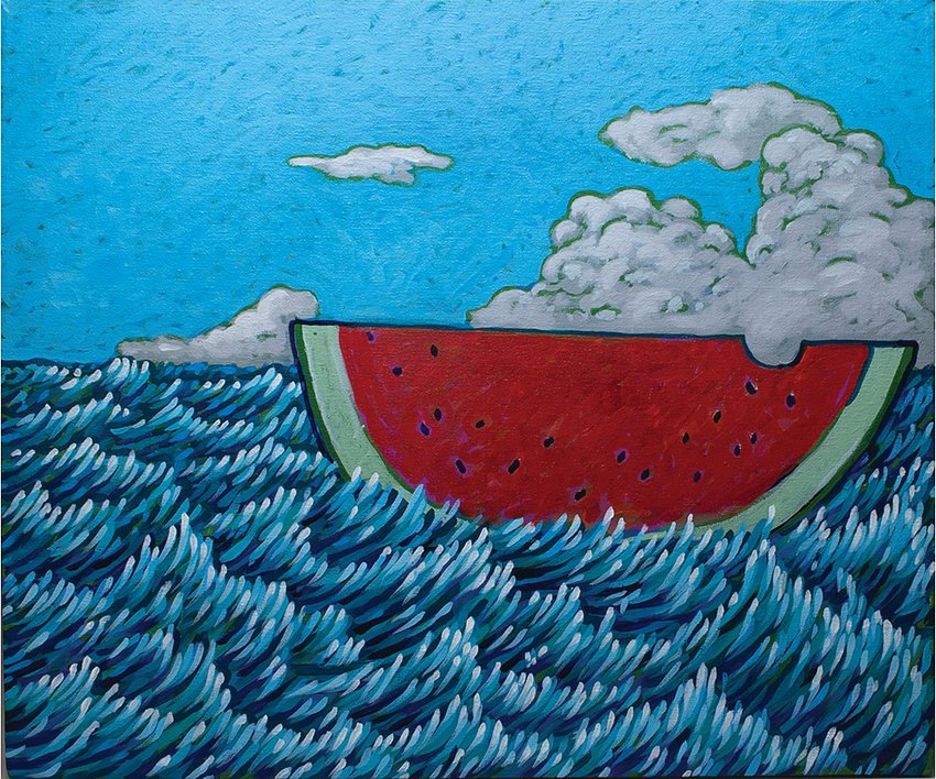 &ldquo;Ark&rdquo; by Frank Samuelson, acrylic on canvas; one of many works of art available to be bid upon as part of the AHA! Auction.