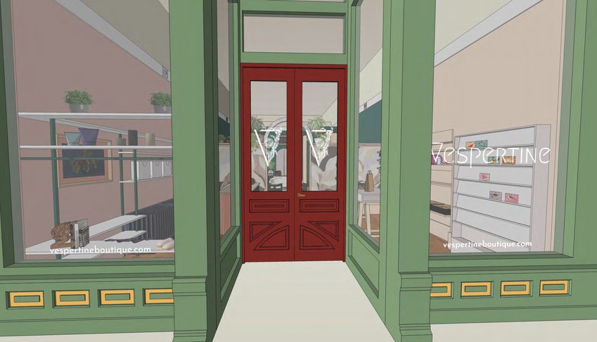 A digital rendering gives an idea of what the storefront will look like after completion.