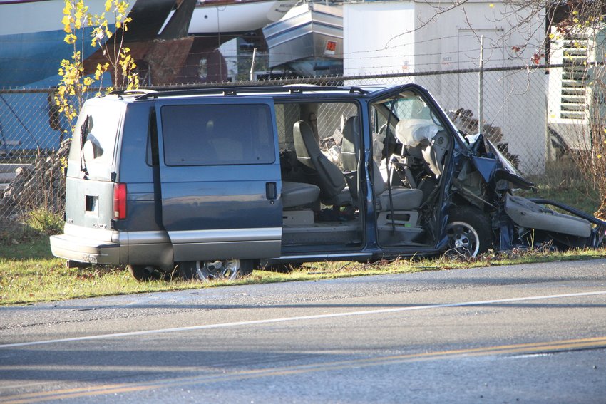 Sky Hardesty-Taylor's Chevrolet Astro van was totaled in a three-vehicle crash Friday morning in Port Townsend.
