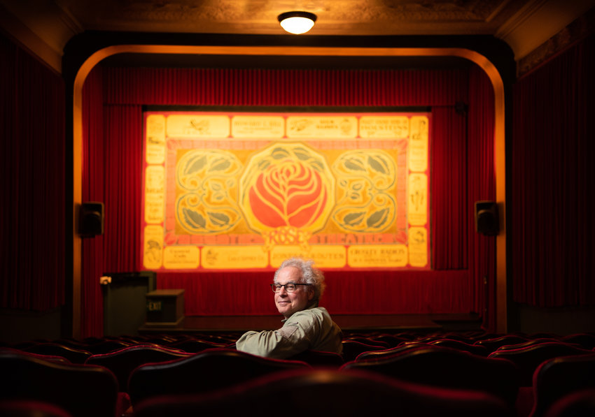 Robert &ldquo;Rocky&rdquo; Friedman sits in the Rose Theatre. The longtime owner has announced plans to sell the theatre business.