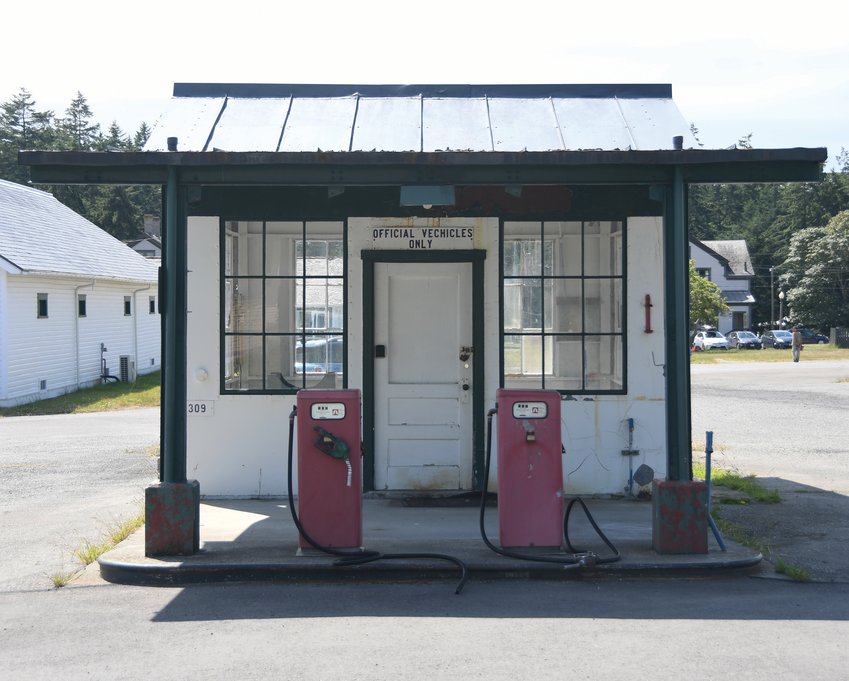 The gas station, located at Fort Worden State Park near Madrona MindBody Institute, is set for a renovation through Friends of Fort Worden, Rakers Car Club, and Washington State Parks.