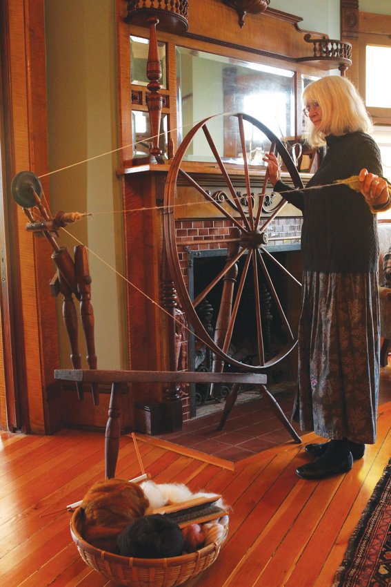 A spinning wheel, circa 1860, will be on display with a demonstration in the Worthington Mansion alongside spinning tech from even earlier up to today.