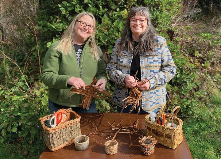 Lisa Edinger and Jamestown S&rsquo;Klallam Tribal Elder Cathy MacGregor hope to bring a series of weaving classes to Peninsula College.