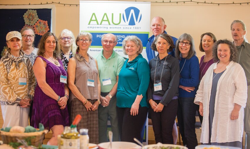 Members of AAUW of Port Townsend gathered to honor Caroline Schimke for her work on the AAUW Chimacum Creek Literacy Project.