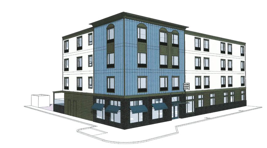 An architect&rsquo;s drawing of the proposed Water Street  Hotel.