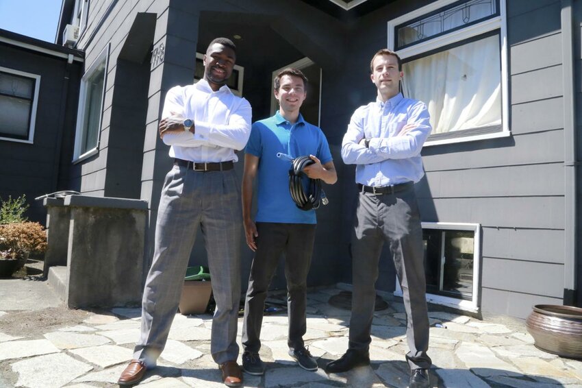Cash Walcome (middle) and his college buddies Kamil Slusarski (left) and Shawn Tramble (right) founded Aquor Water Systems.