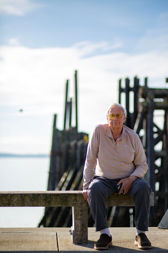 Gunnar Joslyn, retired Commodore of the Washington State Ferry fleet, recalled when he used to dock the Port Townsend ferry at the old Quincy Street dock. Leader photo by Anna Tallarico