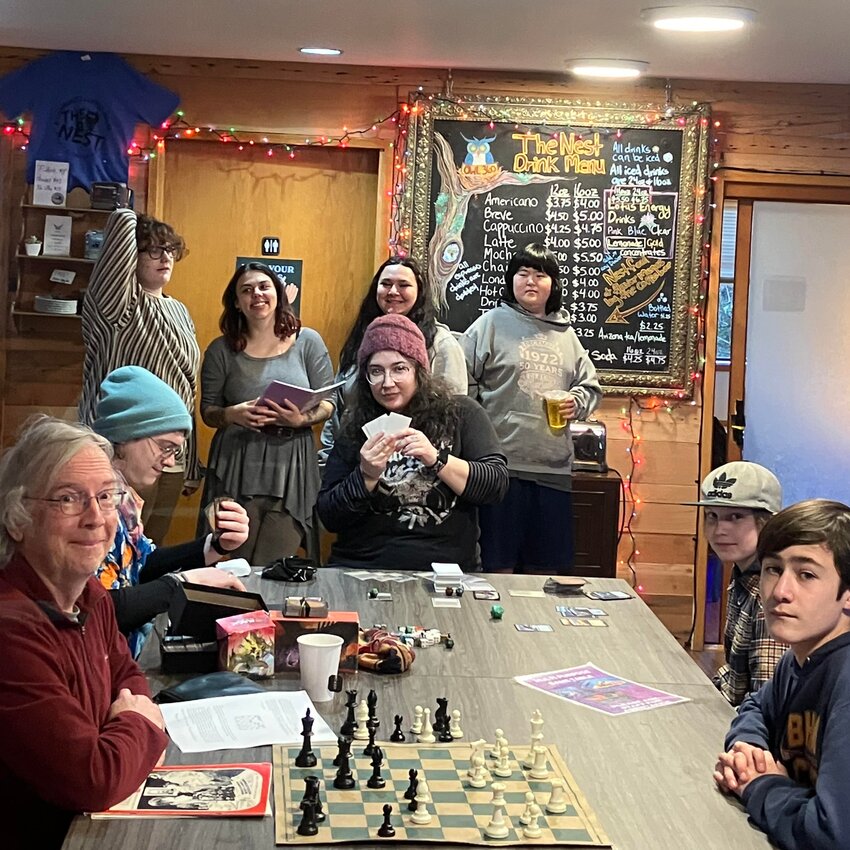 An all-ages group plays games together at The Nest, a youth-oriented community coffeehouse in Port Townsend. Courtesy photo