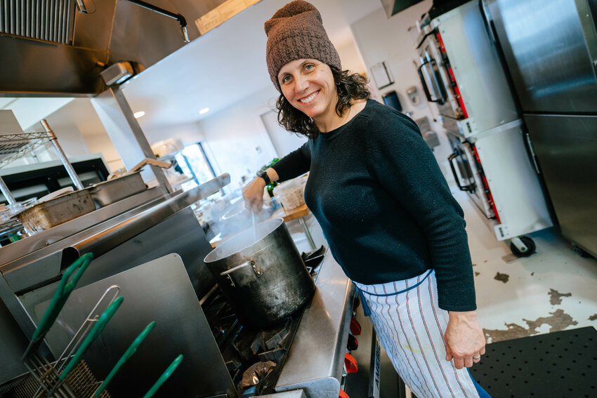 Aimee Dailey-Fallat cooks from dawn until dark every Monday at Lila&rsquo;s Kithchen in Port Townsend, pareparing dishes for her Planted customers. Photo by Greta Schmidt