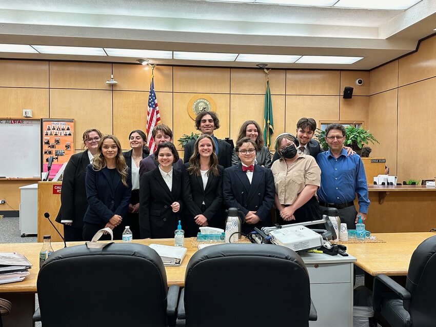 Port Townsend High School Mock Trial after the fourth and final trial at the Pierce County Superior Courthouse.