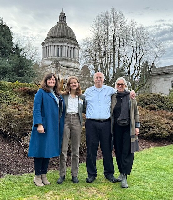 Dr. Rosenbury with School Board Chair Jennifer James-Wilson, Vice Chair and Student Representative Maggie Emery at the State Capitol. Courtesy photos
