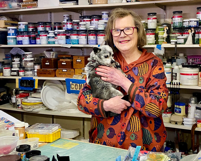 Ginny King in her studio. Photo by Carolyn Lewis