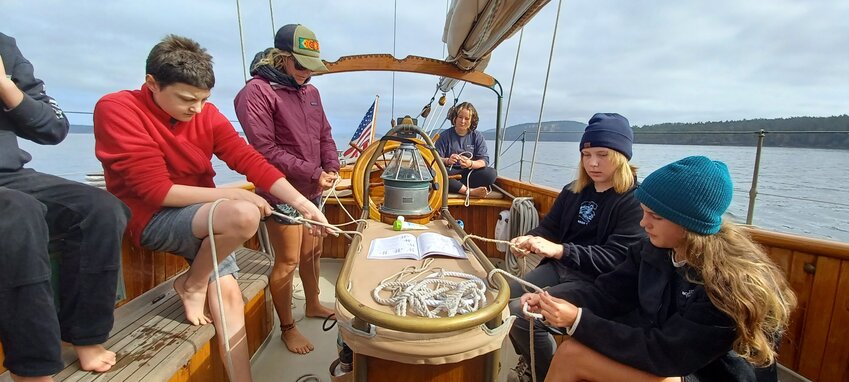 All the sailing, navigating and maintenance in the Schooner Martha’s youth sail training programs is done by the young sailors themselves.