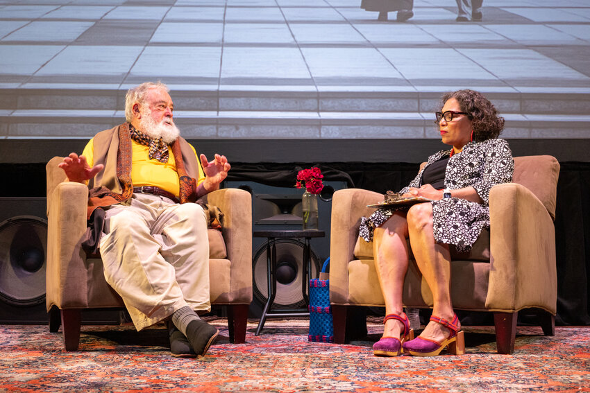 After each of the two screenings of “Dancing with the Dead” at the Wheeler Theater in Fort Worden June 15, poetry translator Bill Porter was interviewed by Claudia Castro Luna, who served as poet laureate of Washington state from 2018 to 2021.