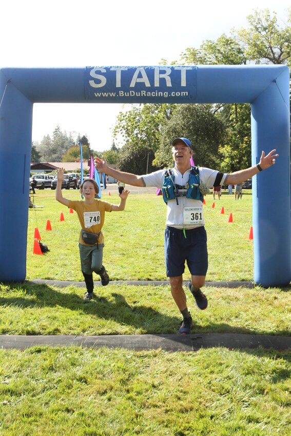 Runners crossing the finish line.