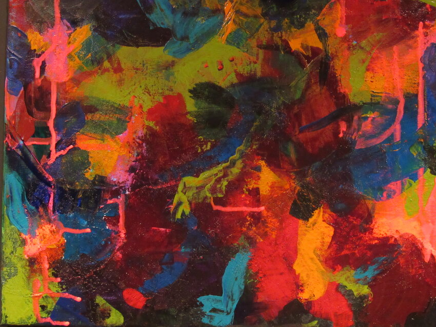 Tracy LeMoine painted “Intensity” with acrylic paints on canvas.