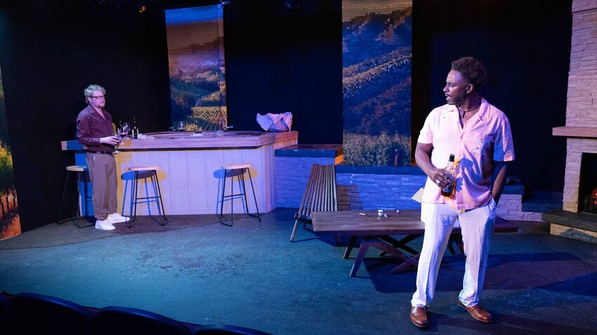 Camillo (Andrew Yabroff) is tasked by Leontes (Geoffery Simmons) to commit a murderous deed in &ldquo;The Winter&rsquo;s Tale.&rdquo;