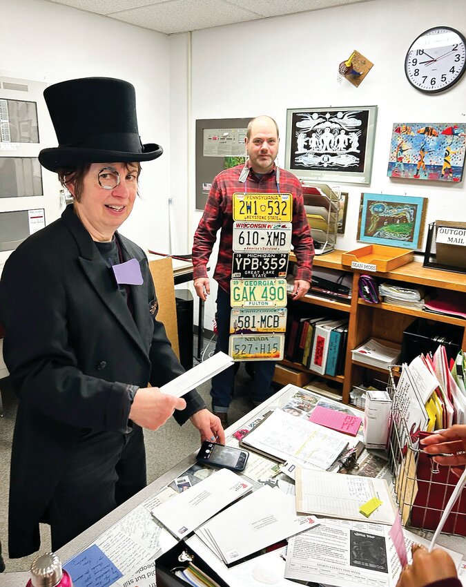 Lisa Anderson and Sean Moss, principal of Port Townsend High School. 