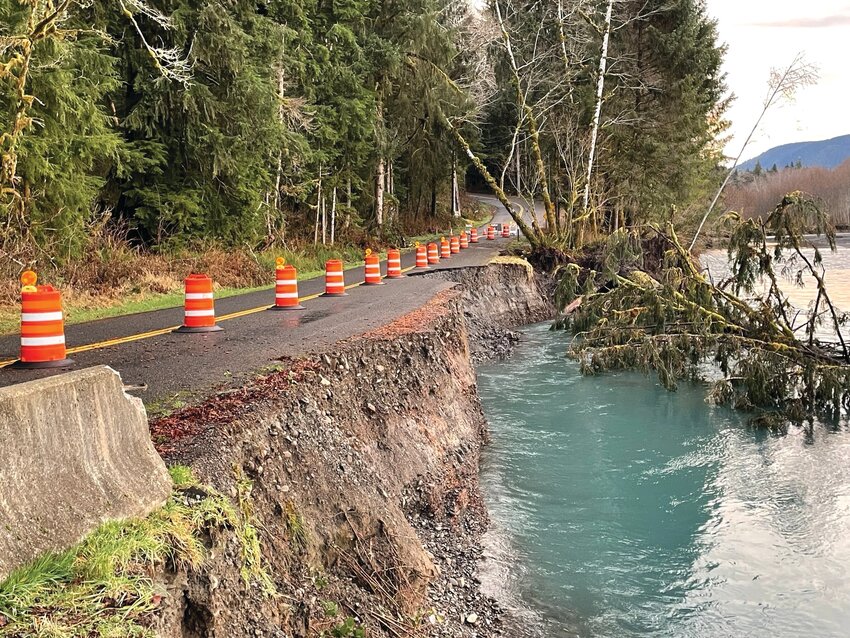 Upper Hoh Road at milepost 9.7.