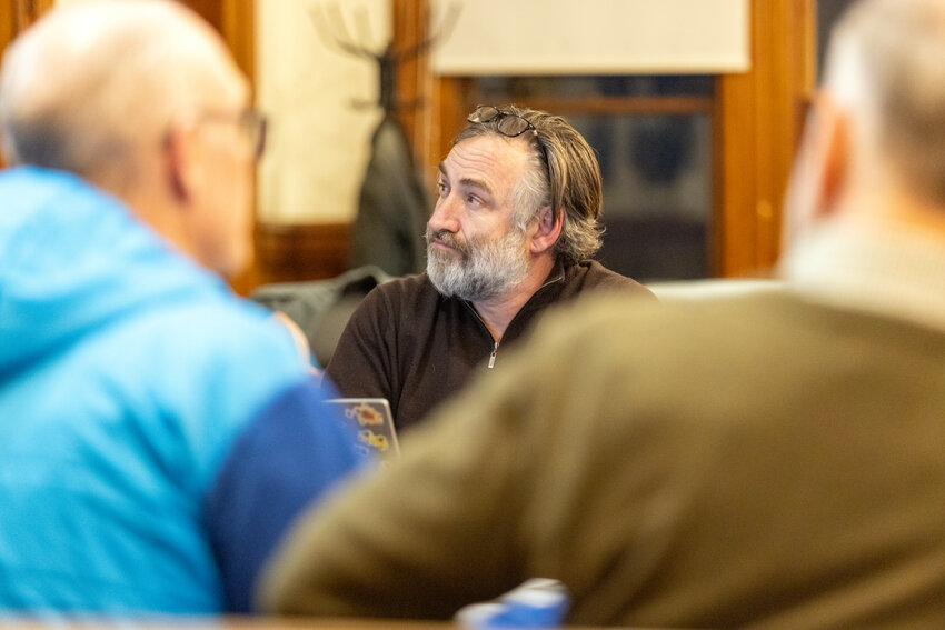 Port Townsend City Council member Ben Thomas participates in a city council workshop meeting on Feb. 10 in the council chambers at City Hall.