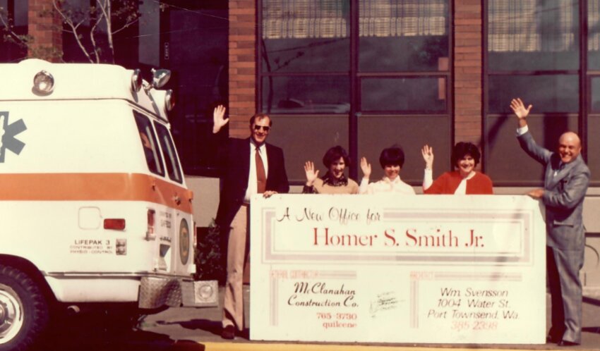 Homer Smith Jr., at far right, celebrated the opening of Homer Smith Insurance’s current location at 804 Water St. in May of 1978.