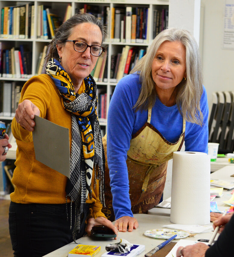 Teaching artist Meg Kaczyk, at left, will host “Art Journaling through Change: In Community” at the Northwind Art School at Fort Worden on Sunday, June 8.