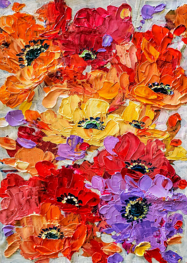 Susan Hazard aims for an Impressionistic style with her painting technique.