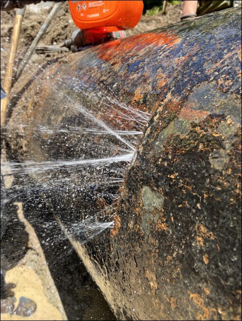 The OGWS pipeline leak discovered on June 4.