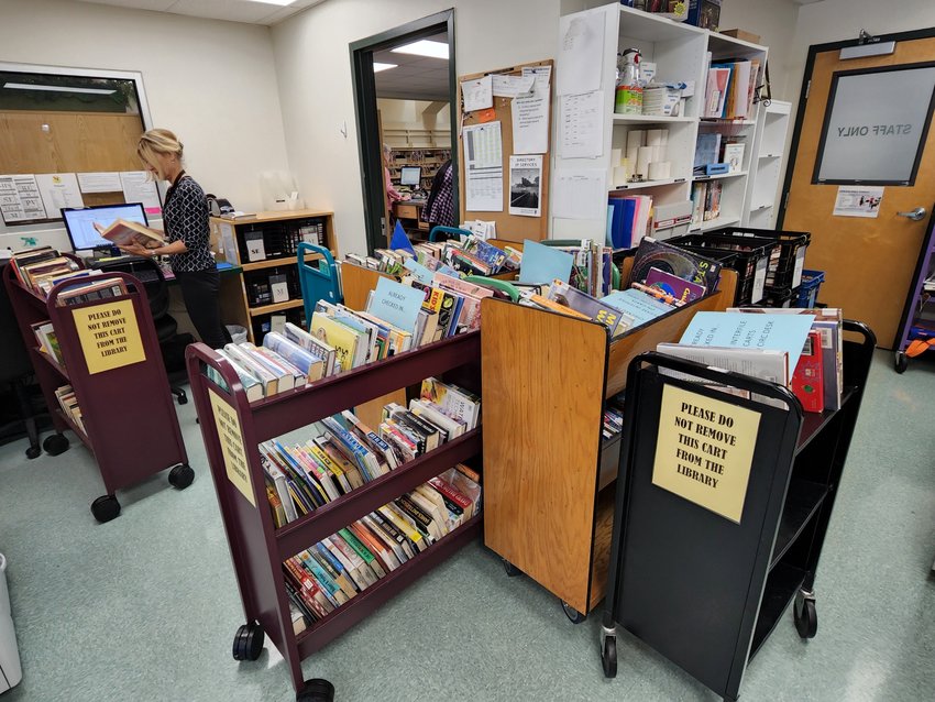 There are many books to be processed as the library&rsquo;s staff catches up following the branch&rsquo;s closure.