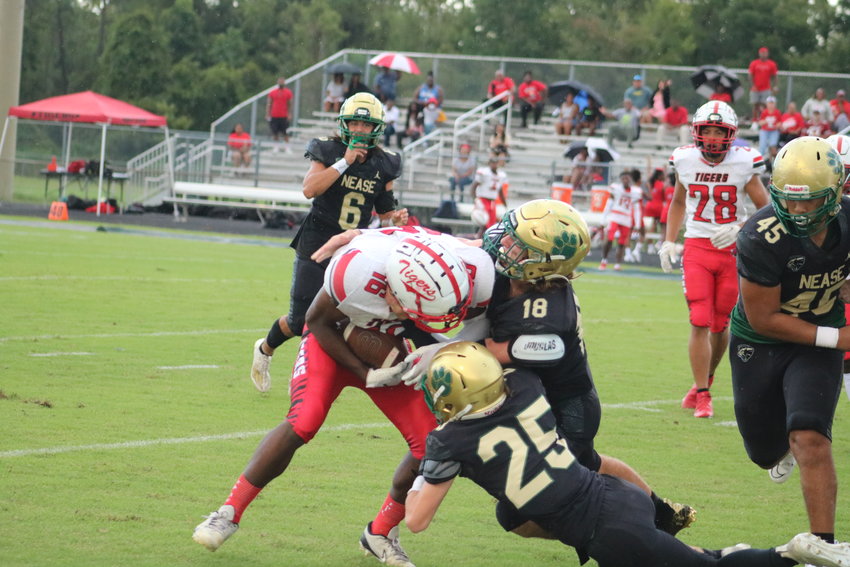Nease&rsquo;s defense did an excellent job of swarming to the ball in the season opener.