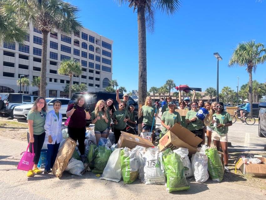 Students from all around the area turned out recently to clean up Jacksonville Beach.