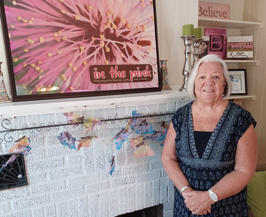 Jeri Millard is seen inside the little house at 522 3rd St. North, Jacksonville Beach, where she operates her nonprofit, In The Pink.