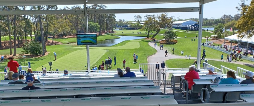 The 16th green as seen Wednesday from the TruGreen fan bleachers.