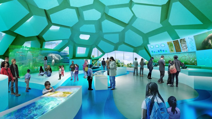 The &ldquo;Nature Island&rdquo; area is seen in this rendering of the proposal for MOSH&rsquo;s new structure.
