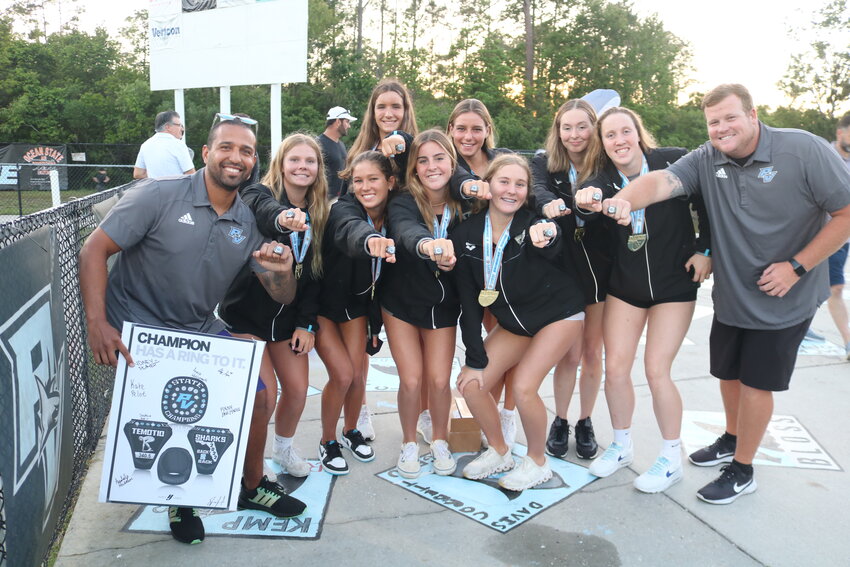 Members of the Ponte Vedra girls swim team have received their 2022 state champion rings.