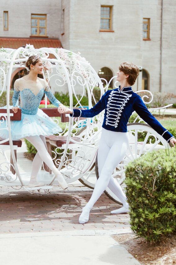 Dancers Claudia Mueckay and Jake Karger as Cinderella and the Prince in &lsquo;Cinderella&rsquo; to be presented May 20 and 21 at Lewis Auditorium in St. Augustine.