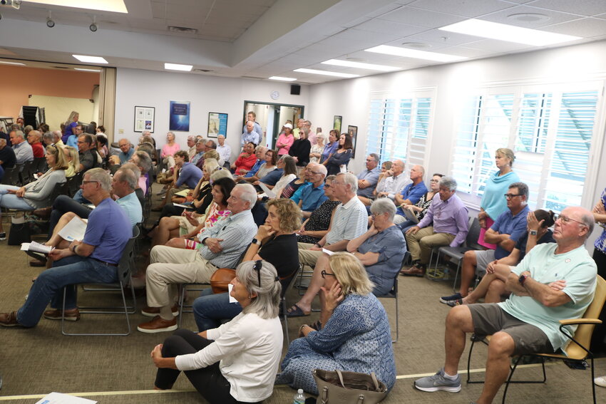 The main meeting room at the Ponte Vedra Beach Public Library was packed with Ponte Vedra Inn &amp; Club members anxious to hear the facility&rsquo;s proposed development plan.