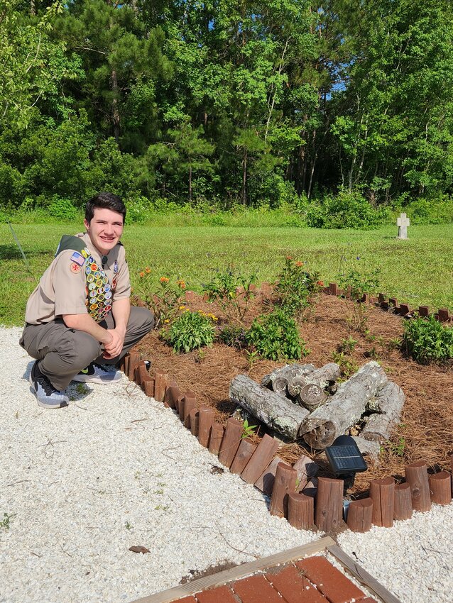 Nicholas Storm created a prayer garden at Lord of Life Lutheran Church for his Eagle Scout project.