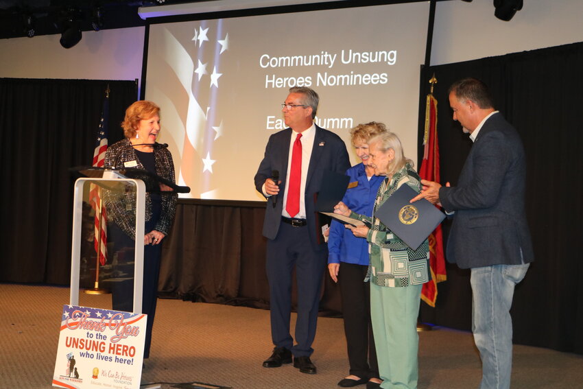 Eadie Dumm was one of three &ldquo;unsung heroes&rdquo; recognized for their service and help offered to veterans in need in the community.