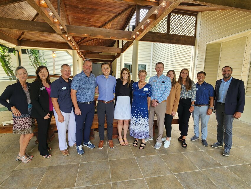 New Executive Director of THE PLAYERS Lee Smith (fourth from the left) spoke at a joint lunch event hosted by the St. Johns County Chamber of Commerce Ponte Vedra Beach Division and the Jax Chamber on July 19 at Marsh Landing Country Club.