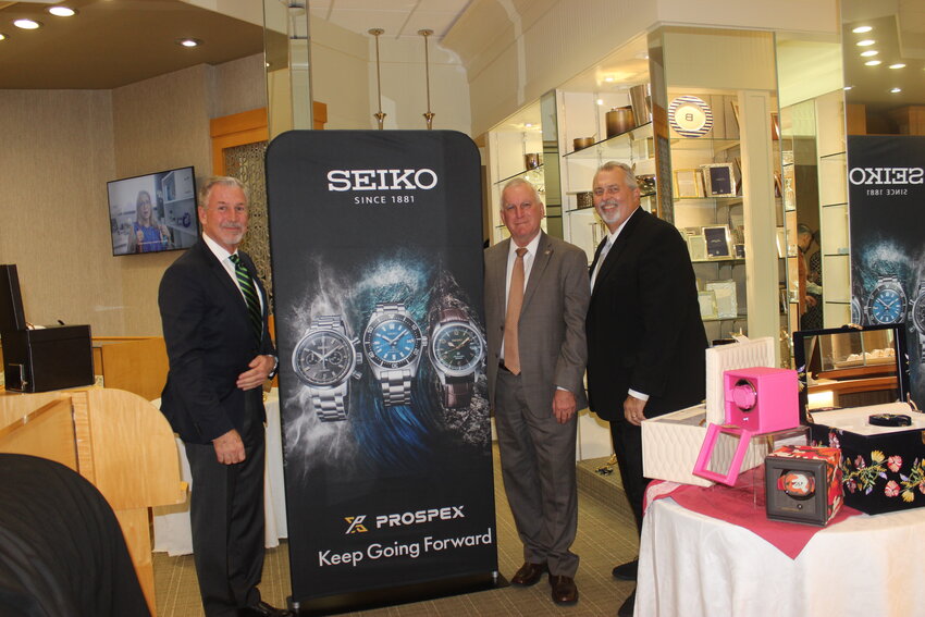 Seiko representatives with John Rutkowski of Underwood Jewelers.
