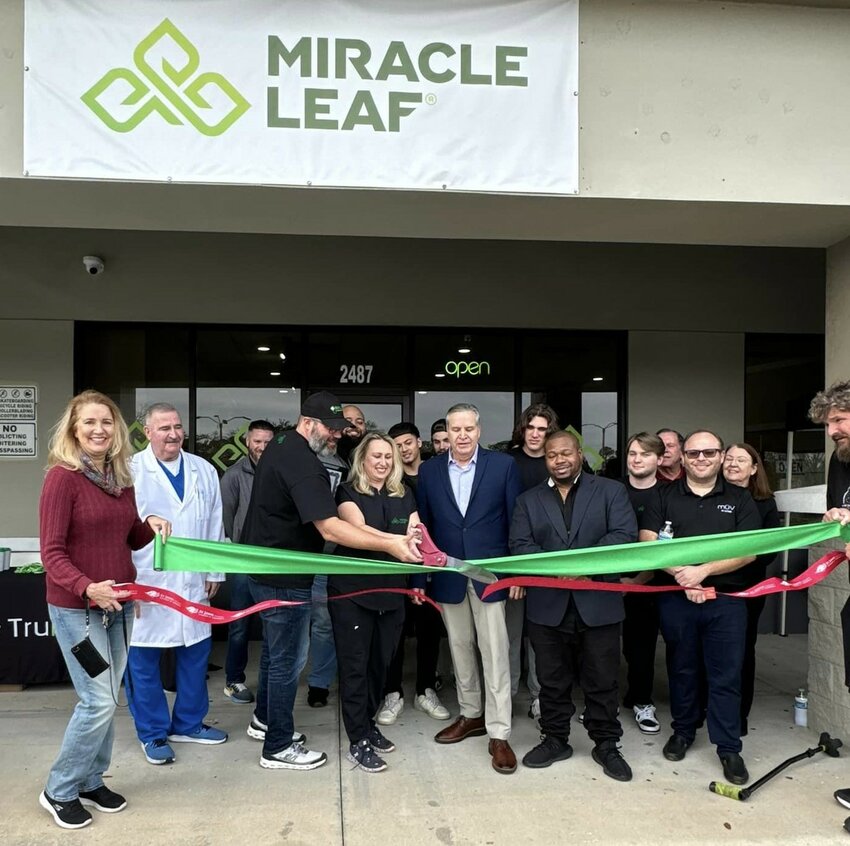 Miracle Leaf Saint Augustine franchise owners cut the ribbon on their new store Jan. 13.