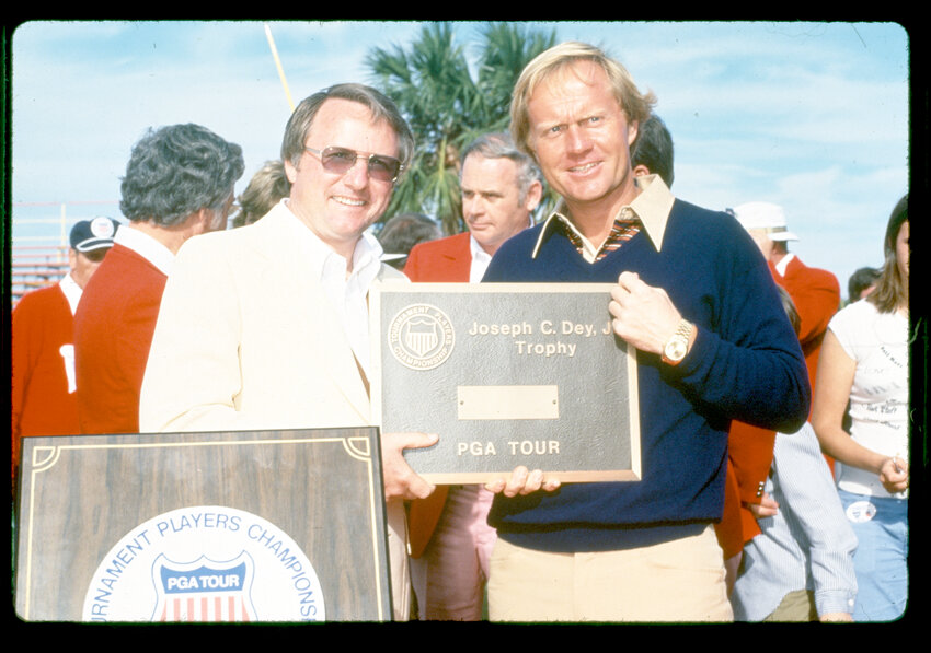 Jack Nicklaus and Deane Beman at the 1978 PLAYERS Championship.  PGA TOUR Archive