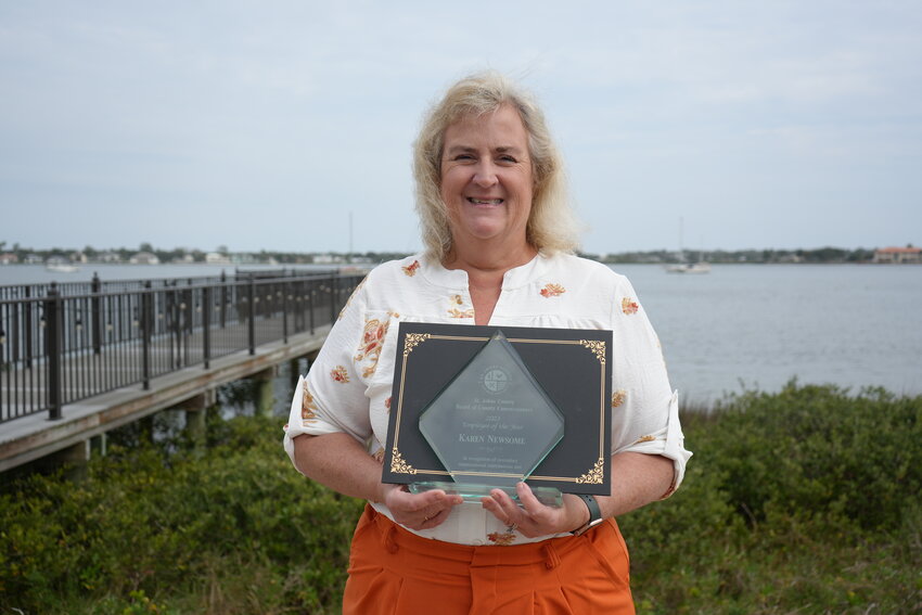 St. Johns County Library programs coordinator Karen Newsome received the Employee of the Year honor at the annual St. Johns County Service Awards.