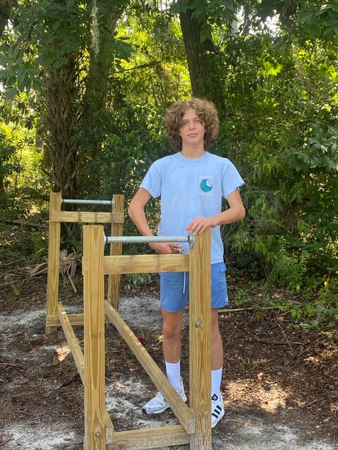 Peter Fouts earned his Eagle Scout rank after completion of an outdoor gym.